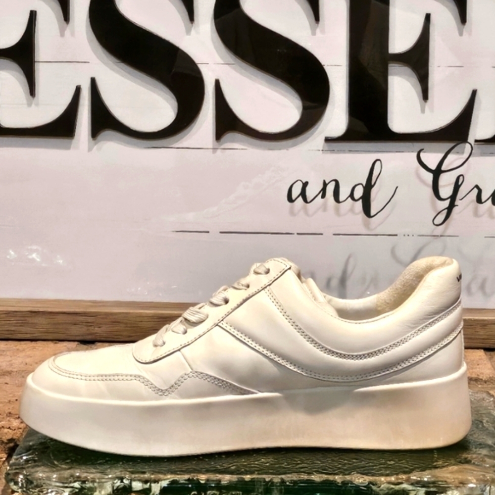 Vince Warren Court Leather Sneaker 'Milk' Off White Wmns 8 #275795
